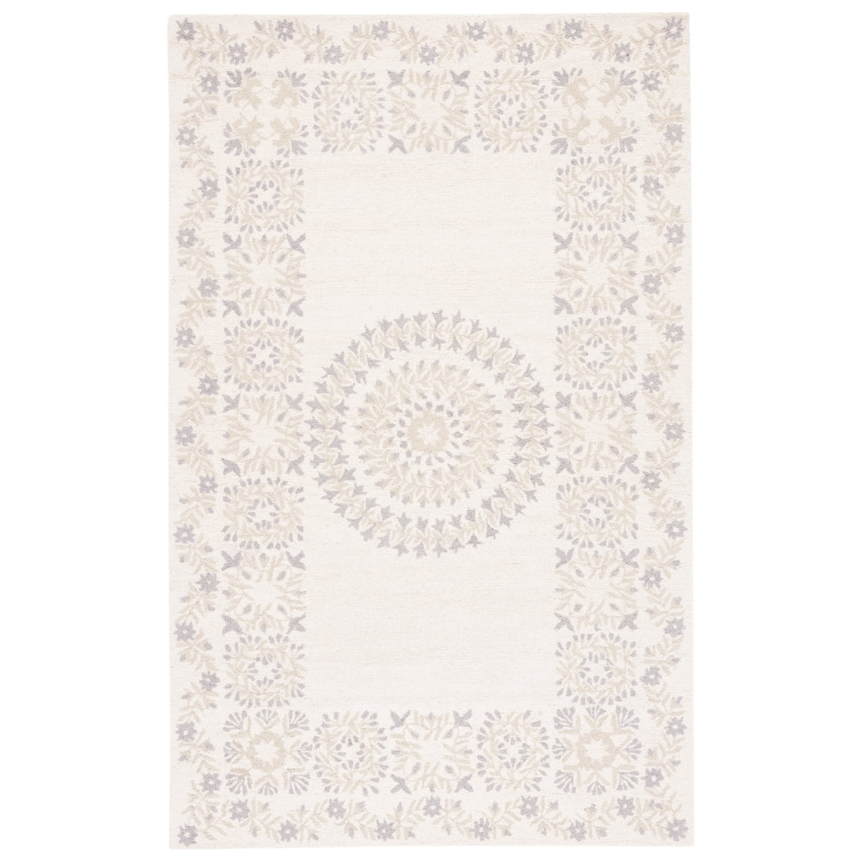 Empire Ivory Beige Hand-Tufted Wool Area Rug 3' x 5'
