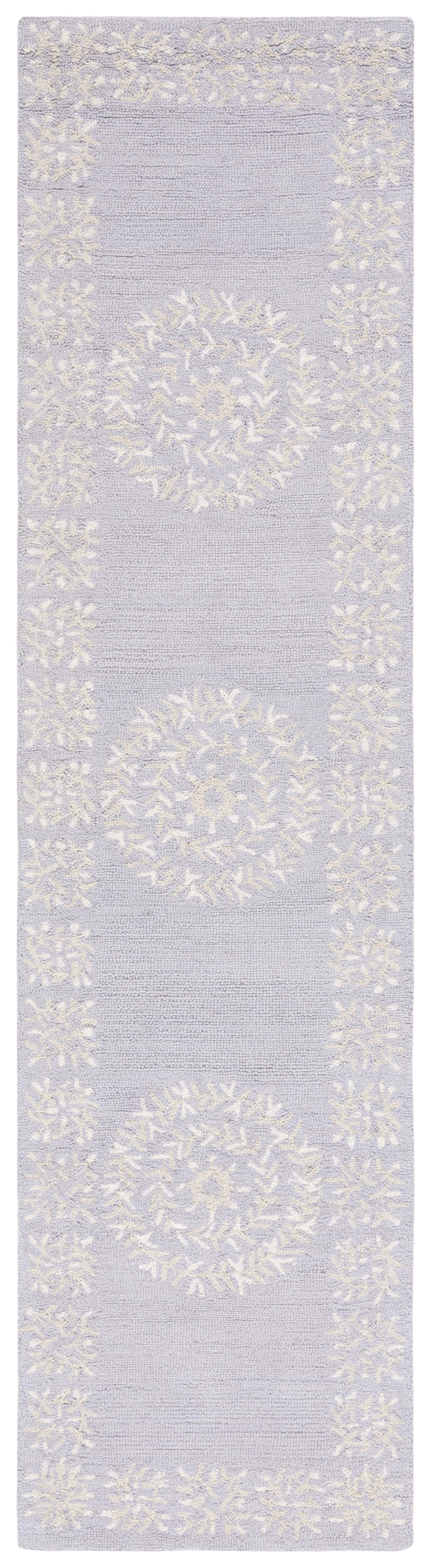 Empire Grey and Green Hand-Tufted Wool Runner Rug