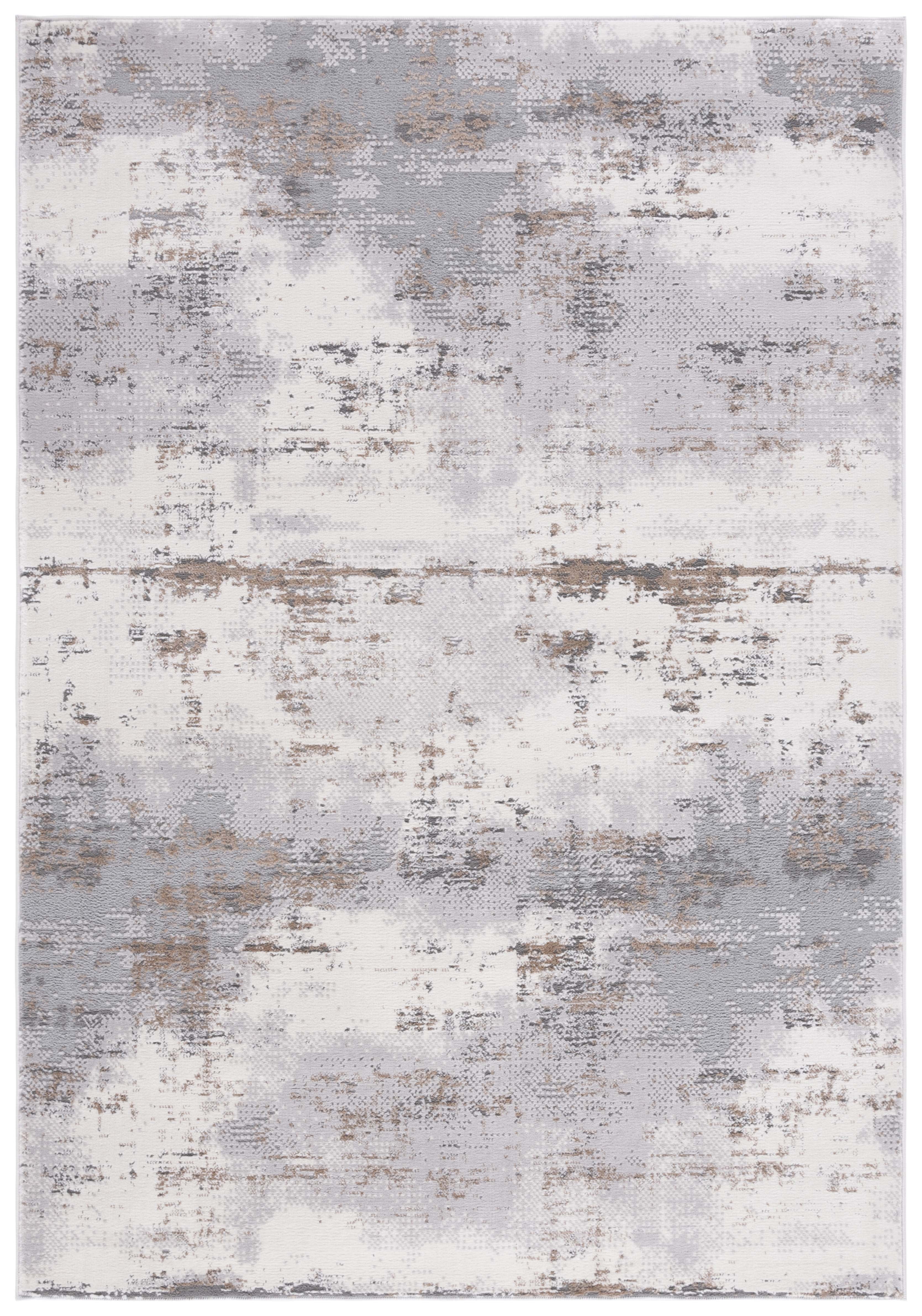 Eternal Gray and Beige Abstract Power Loomed Area Rug