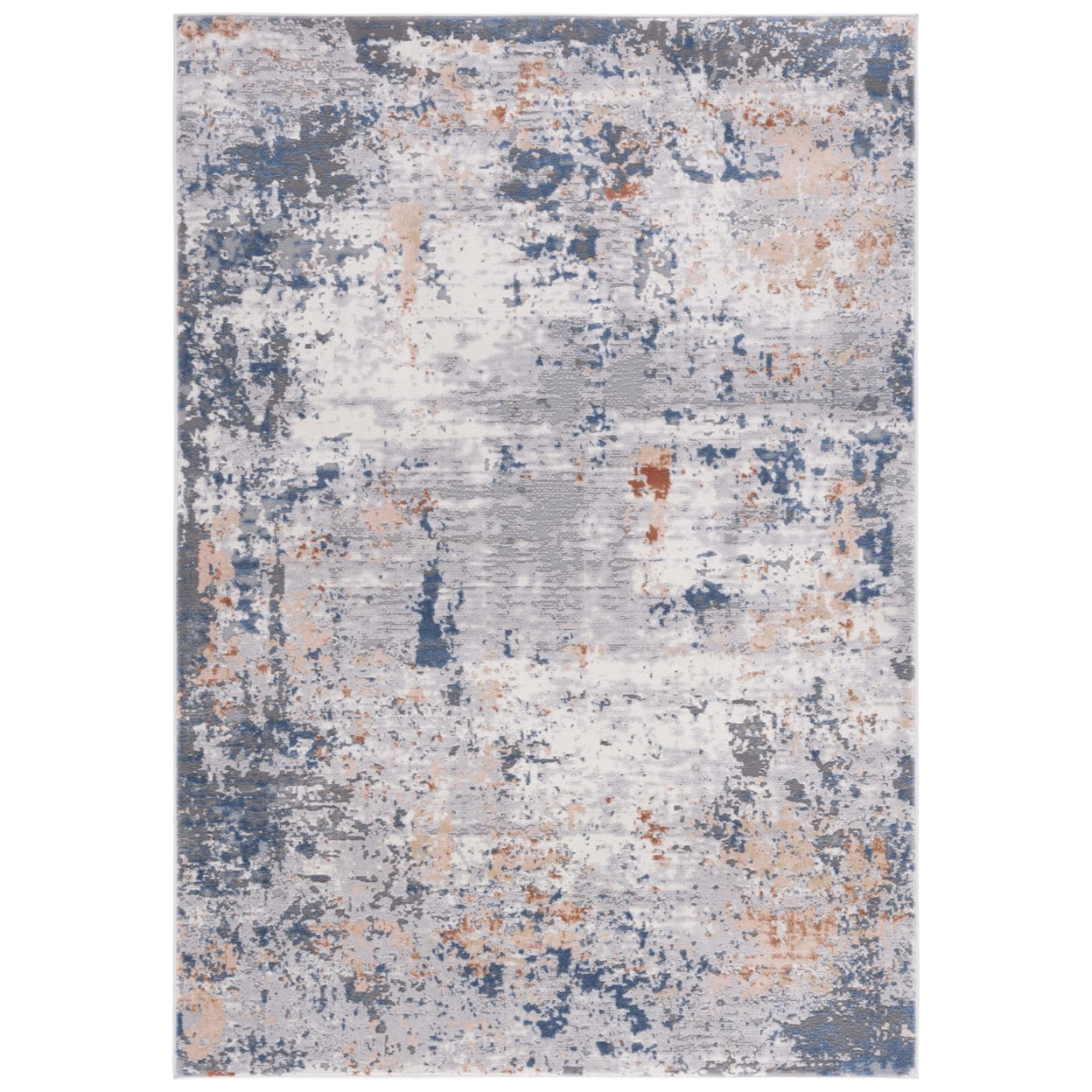 Eternal Grey and Ivory 54" Hand-Knotted Wool-Cotton Blend Rug