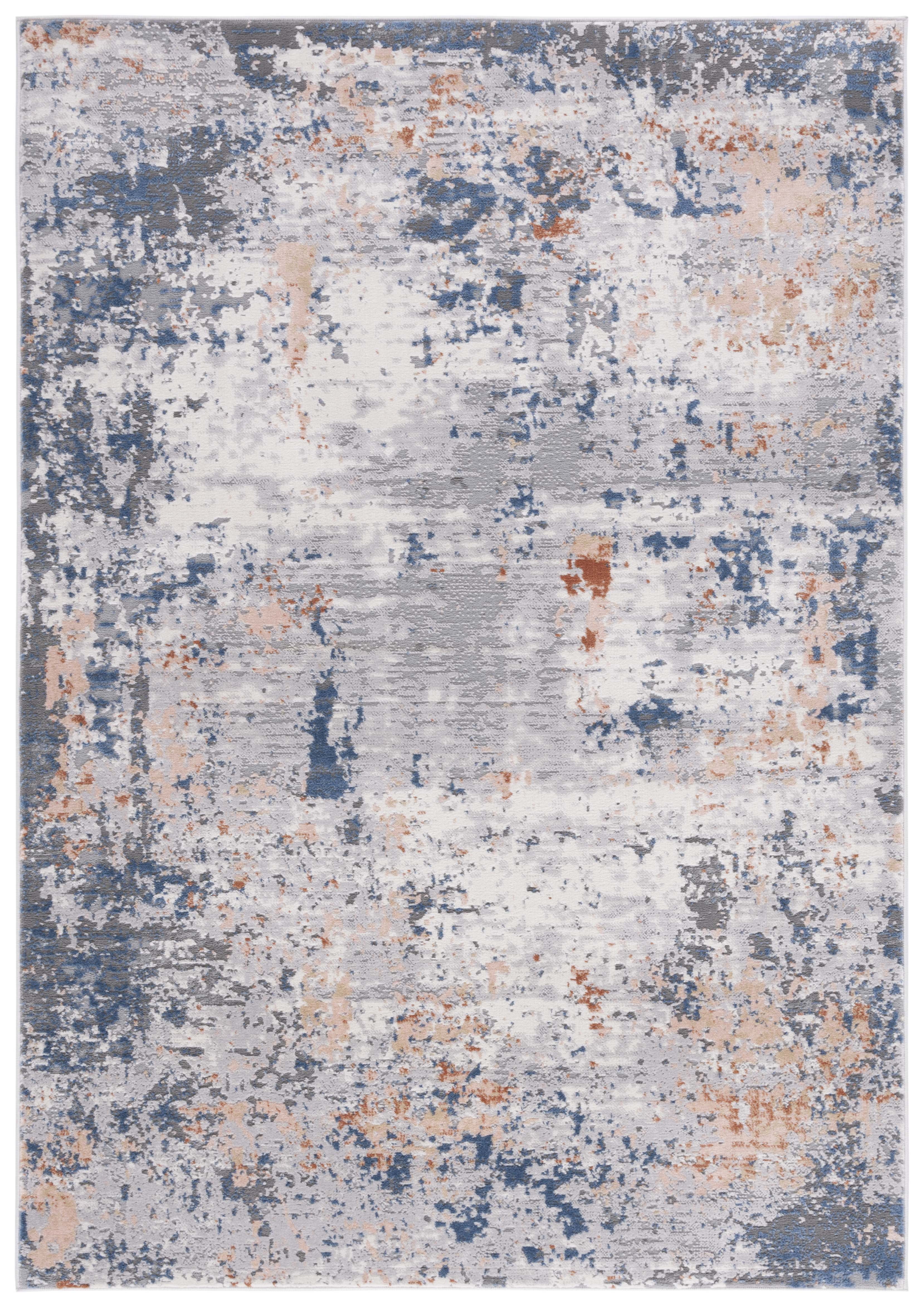 Eternal Grey and Ivory 54" Hand-Knotted Wool-Cotton Blend Rug