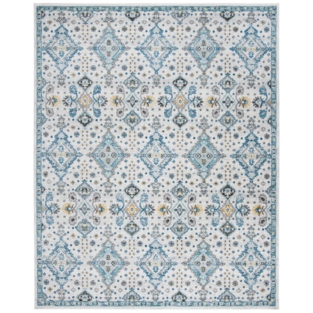 SAFAVIEH Evoke Stamen Bordered Area Rug, Ivory/Light Blue, 3' x 5'