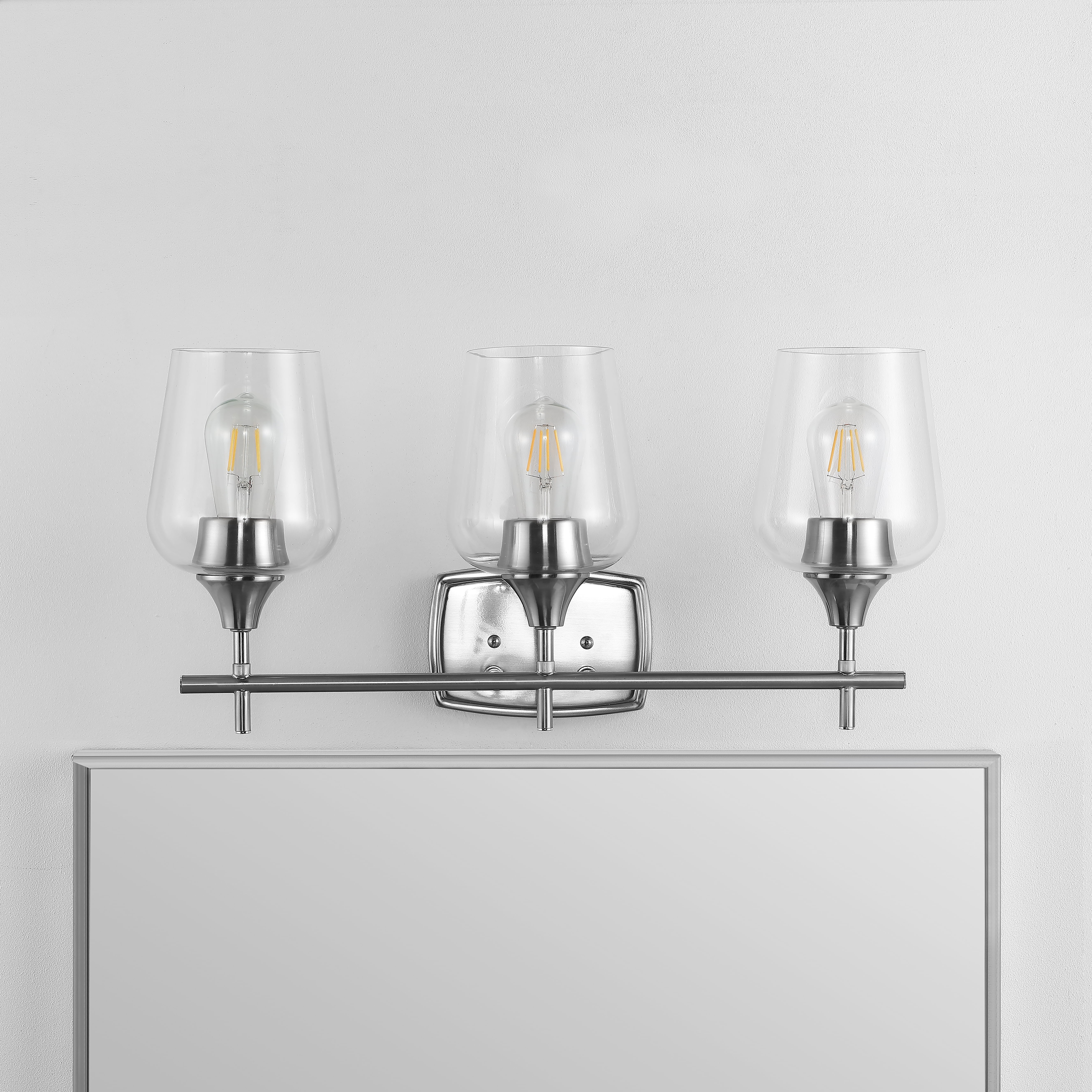 Contemporary Eagan Nickel 22" Wine Glass Wall Sconce