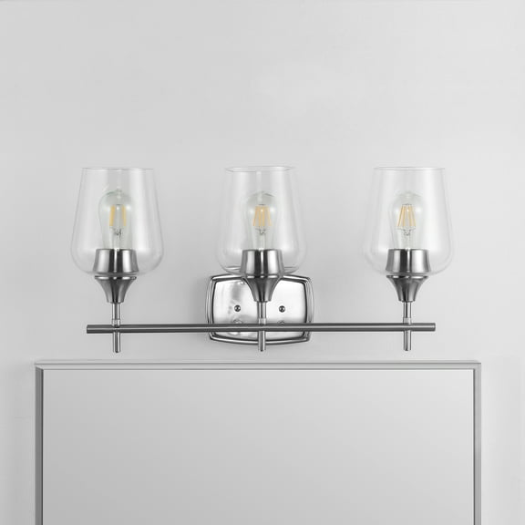 Safavieh Eagan 11 in. H Three Light Wine Glass Wall Sconce, Nickel