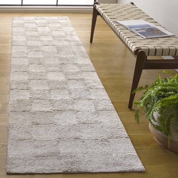 Safavieh Easy Care Coty Checkered Runner Rug, Gray, 2'3" x 9'