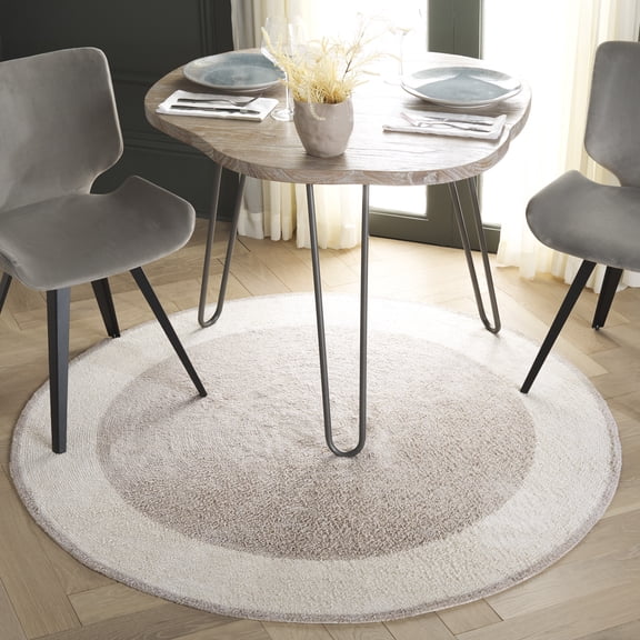 Safavieh Easy Care Anselmo Bordered Area Rug, Ivory/Beige, 3' x 3' Round