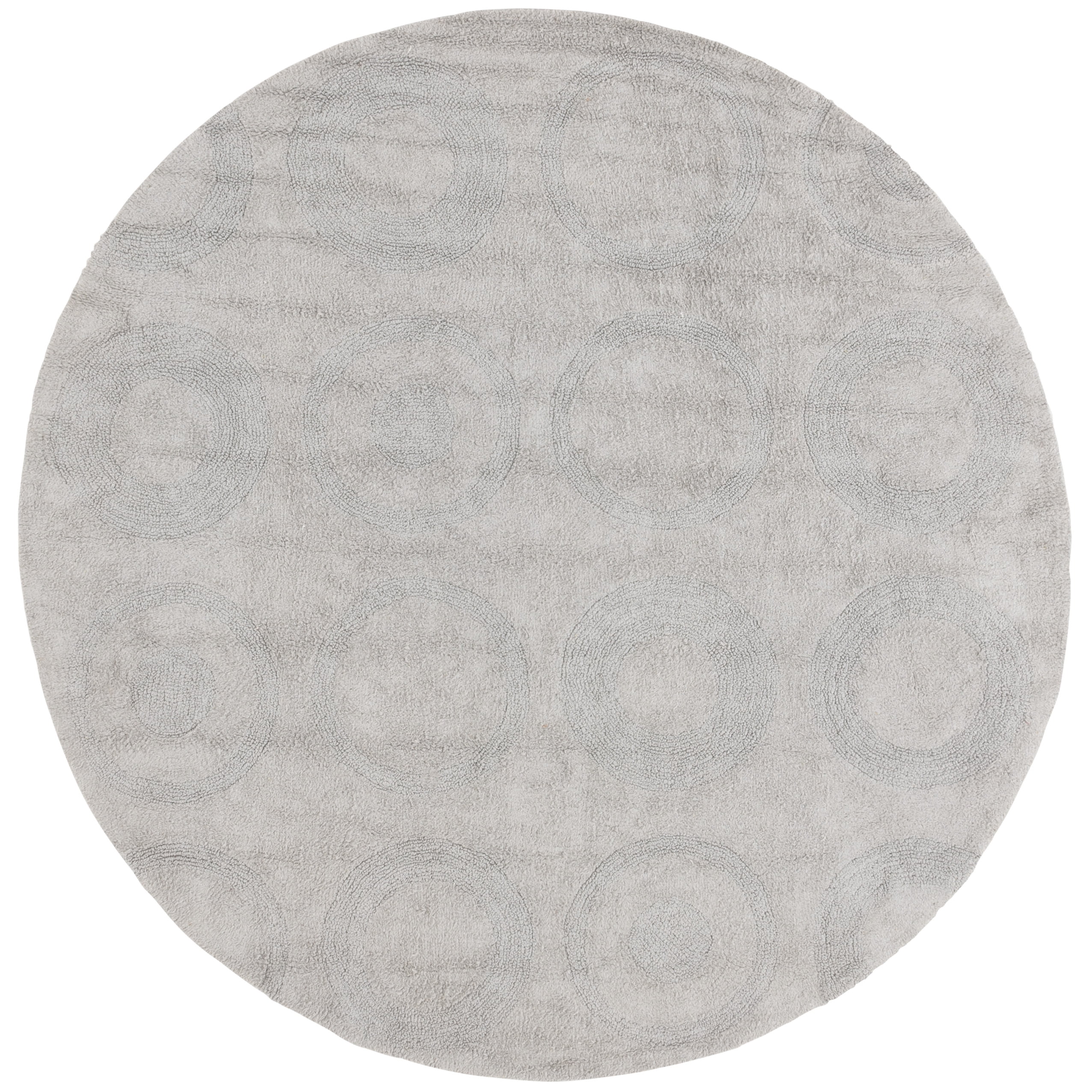 SAFAVIEH Easy Care Hemming Geometric Area Rug, Gray, 6' x 6' Round