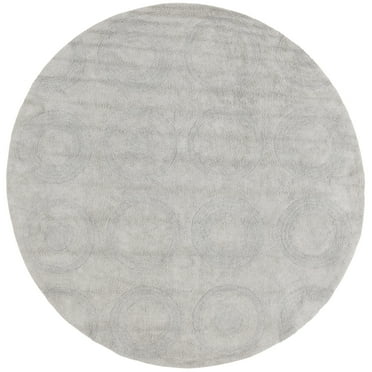 SAFAVIEH Easy Care Hemming Geometric Area Rug, Gray, 6' x 6' Round
