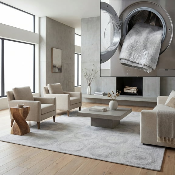 SAFAVIEH Easy Care Hemming Geometric Area Rug, Gray, 8' x 10'