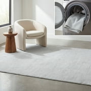 Safavieh  Easy Care Machine Washable Handmade Ilva Rug 5'  x  8' - Light Blue/Ivory - Rectangle