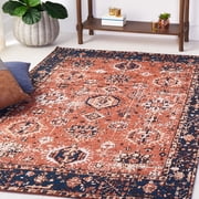 Safavieh Easy Care Hollie Oriental Machine Washable Area Rug, Red/Navy, 4' x 6'