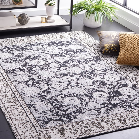 Safavieh Easy Care Luvina Oriental Machine Washable Area Rug, Gray/Sage, 4' x 6'
