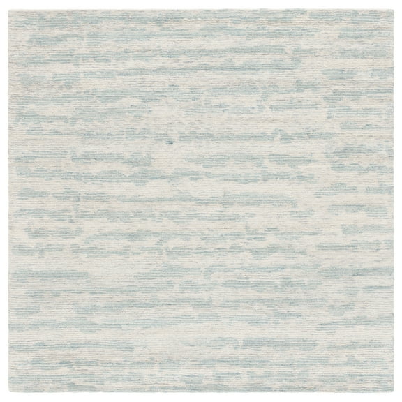 SAFAVIEH Ebony Imogene Distressed Area Rug, Ivory/Light Blue, 6' x 6' Square