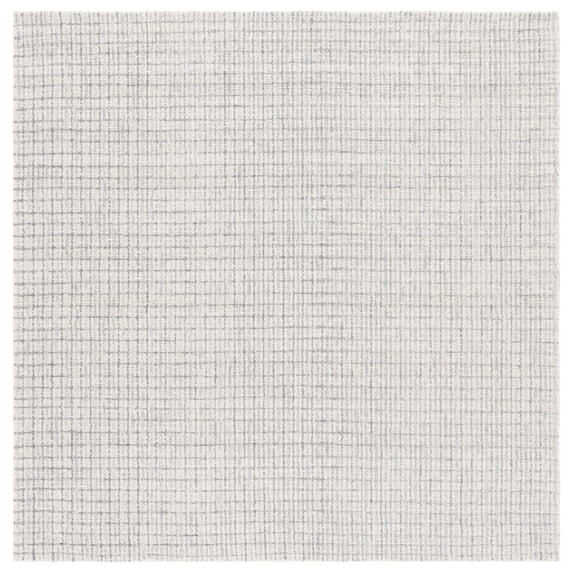 SAFAVIEH Ebony Jennifer Plaid Area Rug, Light Blue/Ivory, 6' x 6' Square