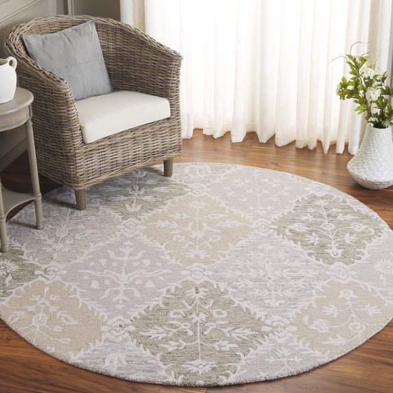 Safavieh Ebony Alene Floral Area Rug, Beige/Ivory, 6' x 6' Round