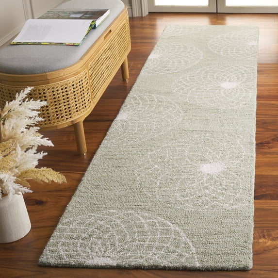 Safavieh Ebony Aria Geometric Runner Rug, Sage/Ivory, 2'3" x 9'