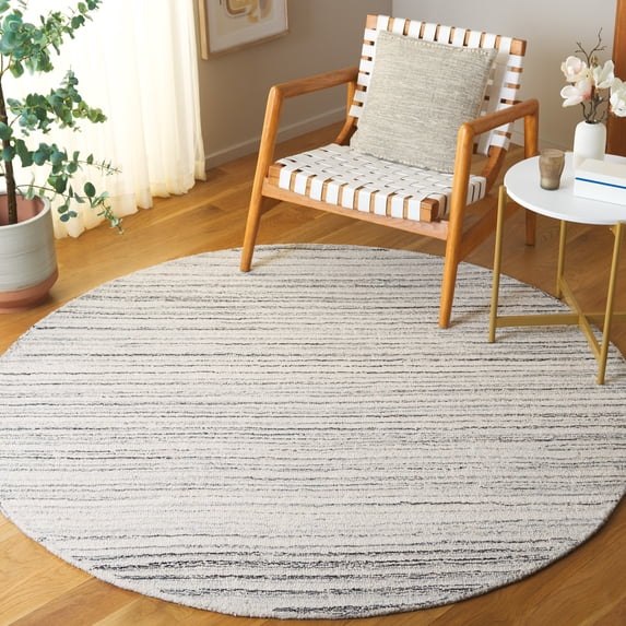Safavieh Ebony Lennox Striped Area Rug, Gray/Ivory, 6' x 6' Round