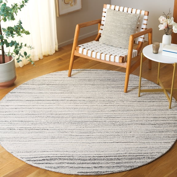 Safavieh Ebony Lennox Striped Area Rug, Gray/Ivory, 6' x 6' Round