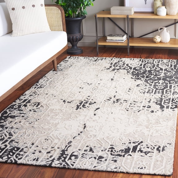 Safavieh Ebony Ridley Geometric Area Rug, Black/Ivory, 5' x 8'