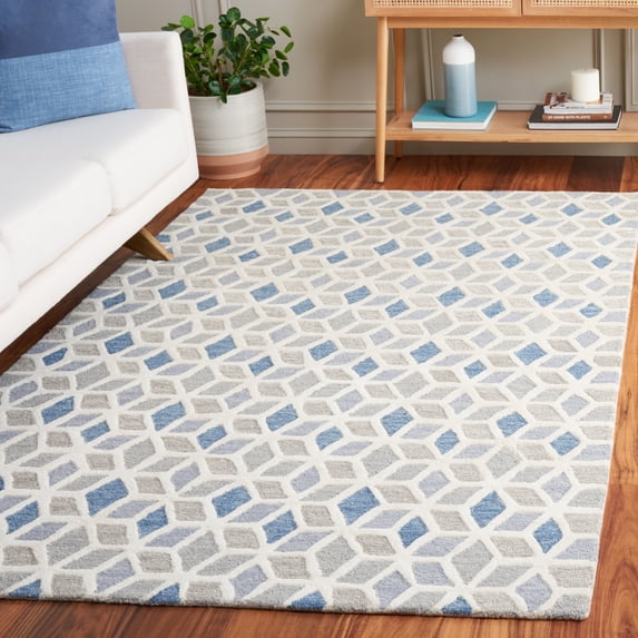 Safavieh Ebony Travis Geometric Area Rug, Ivory/Blue, 6' x 6' Square