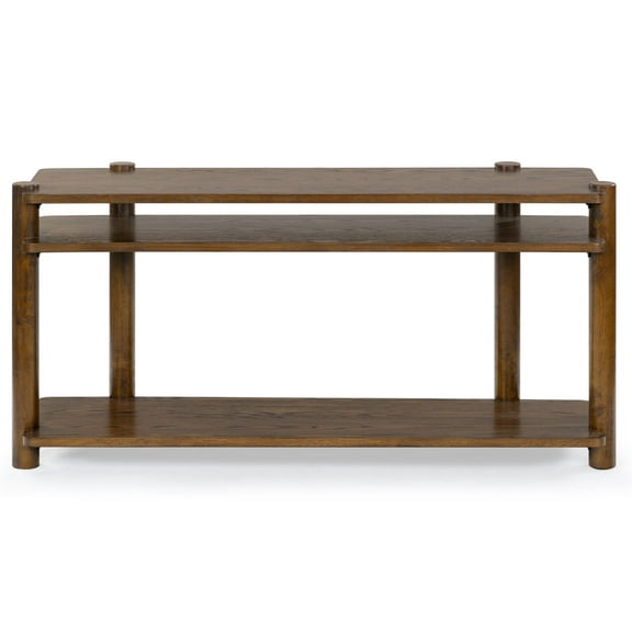 Safavieh Edisyn 3 Shelf Solid Wood Console Table in Medium Oak