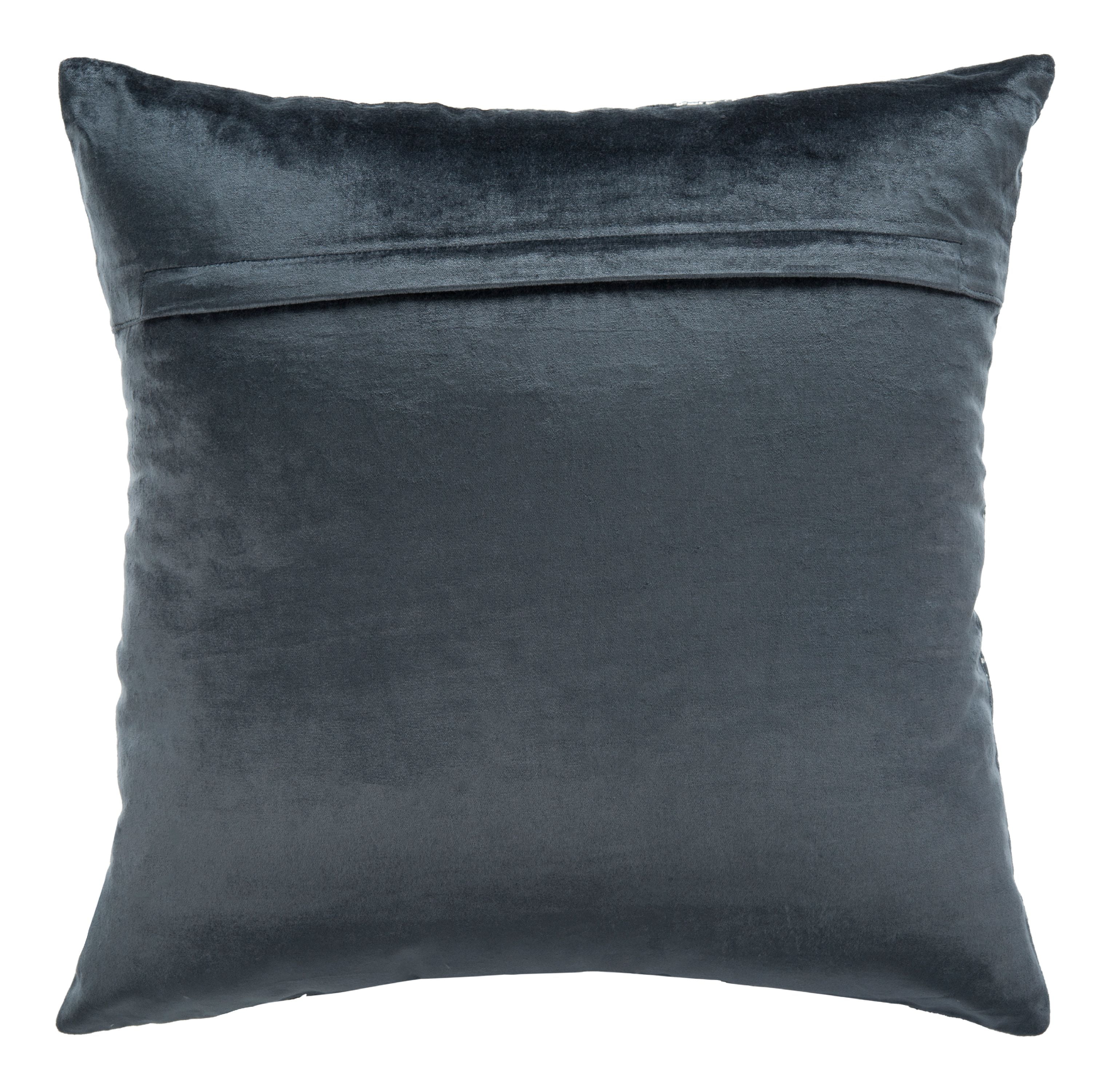 Edmee 20" Blue and Silver Metallic Square Pillow