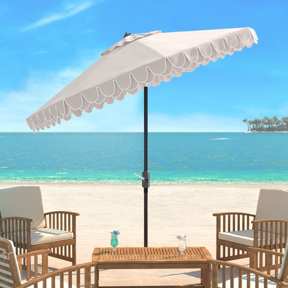 Safavieh Outdoor Collection 98.82 in Navy/White Beige/White Octagon Tilting, UV Resistant