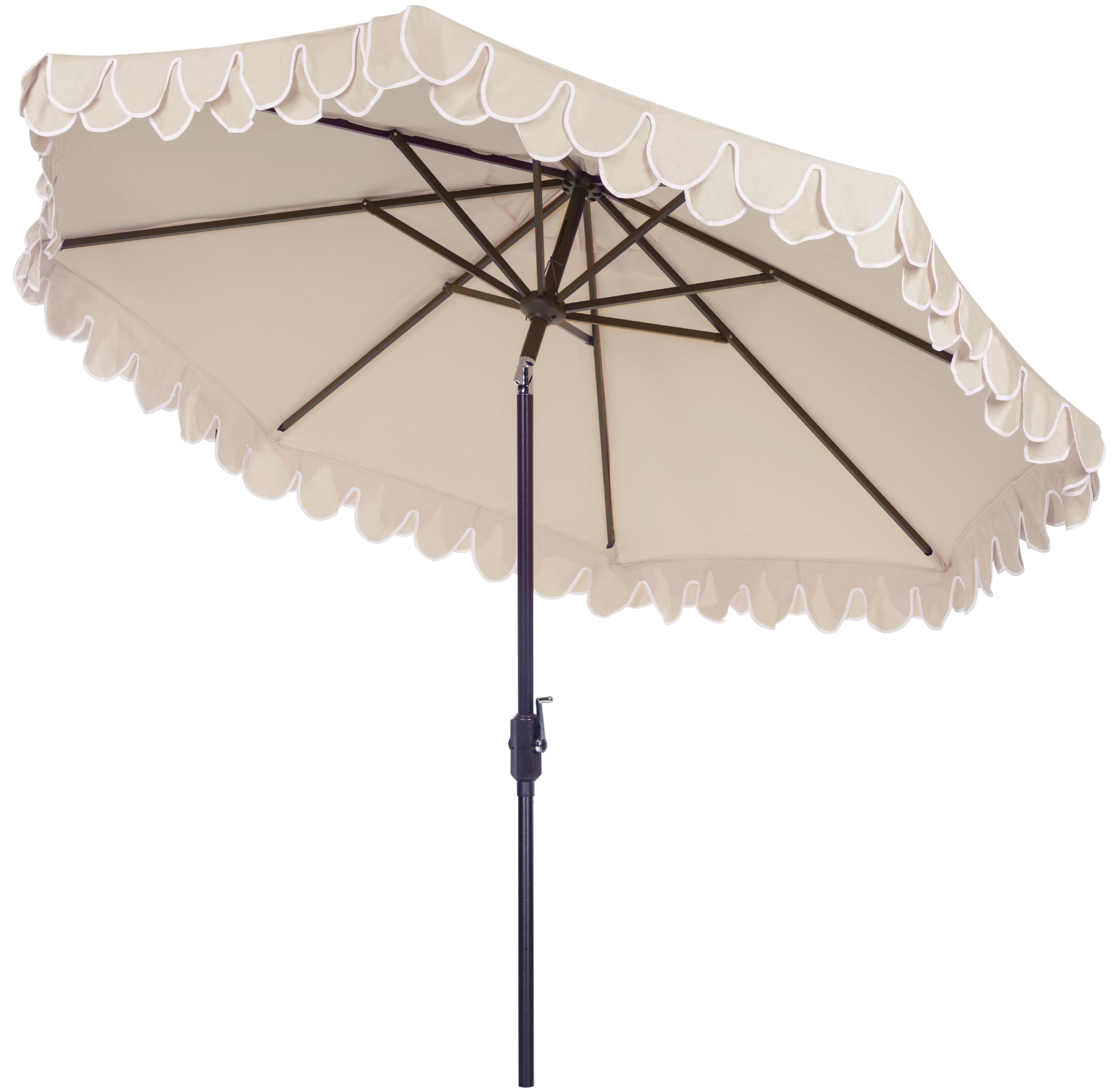 Safavieh Elegant 9' Auto-Tilt Patio Umbrella,Beige/White, UV Protected ...