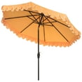 thumbnail image 1 of Safavieh Elegant 9' Market Auto Tilt Patio Umbrella, Yellow/White, 1 of 7