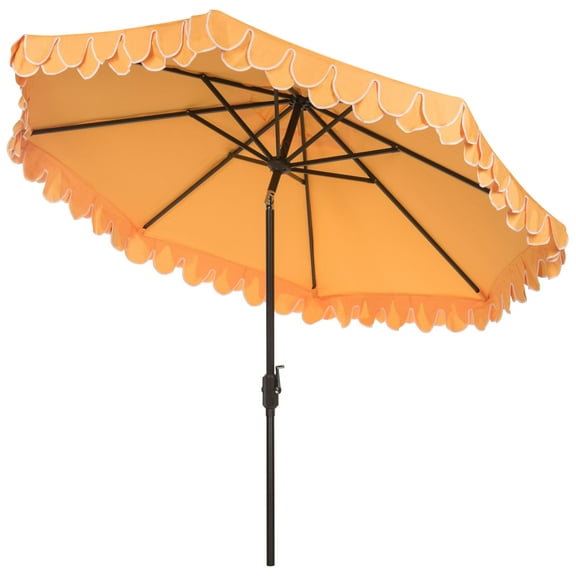 Safavieh Elegant 9' Market Auto Tilt Patio Umbrella, Yellow/White