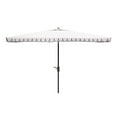 thumbnail image 1 of Safavieh Elegant Valance 6.5x10ft Rect Metal/Polyester Umbrella in White/Black, 1 of 5