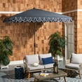 thumbnail image 1 of Safavieh Elegant 7.5' Market Crank Square Patio Umbrella, Navy/White, 1 of 6