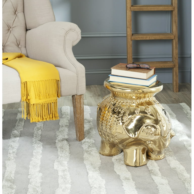 Safavieh Elephant Ceramic Indoor Outdoor Garden Patio Stool Gold