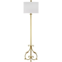Safavieh Elisa 60 in. H Baroque Floor Lamp, Antique Gold/White Shade
