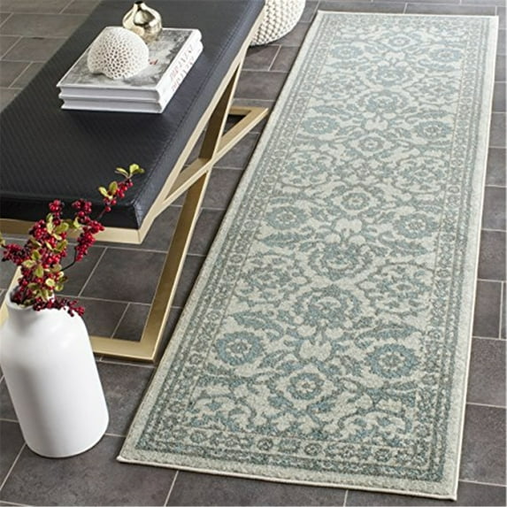 Safavieh Evoke 2'2" X 7' Power Loomed Rug in Ivory and Gray