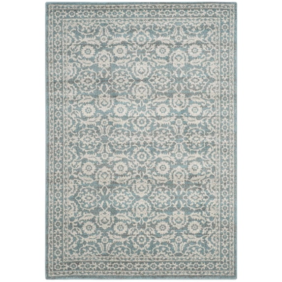 Traditional Rug - Evoke Polypropylene -Ivory/Grey-Color:Ivory/Grey,Design:Traditional,Shape:Rectangle,Size:7'6"L x 5'1"W