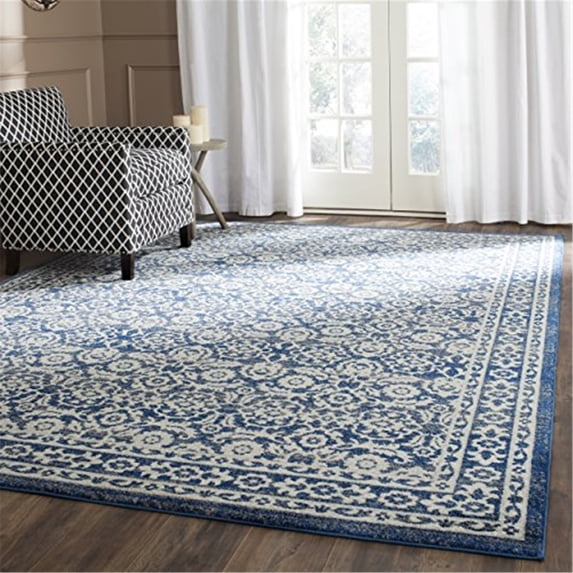 Traditional Rug - Evoke Polypropylene -Royal/Ivory-Color:Royal/Ivory,Design:Traditional,Shape:Large Rectangle,Size:12'L x 9'W