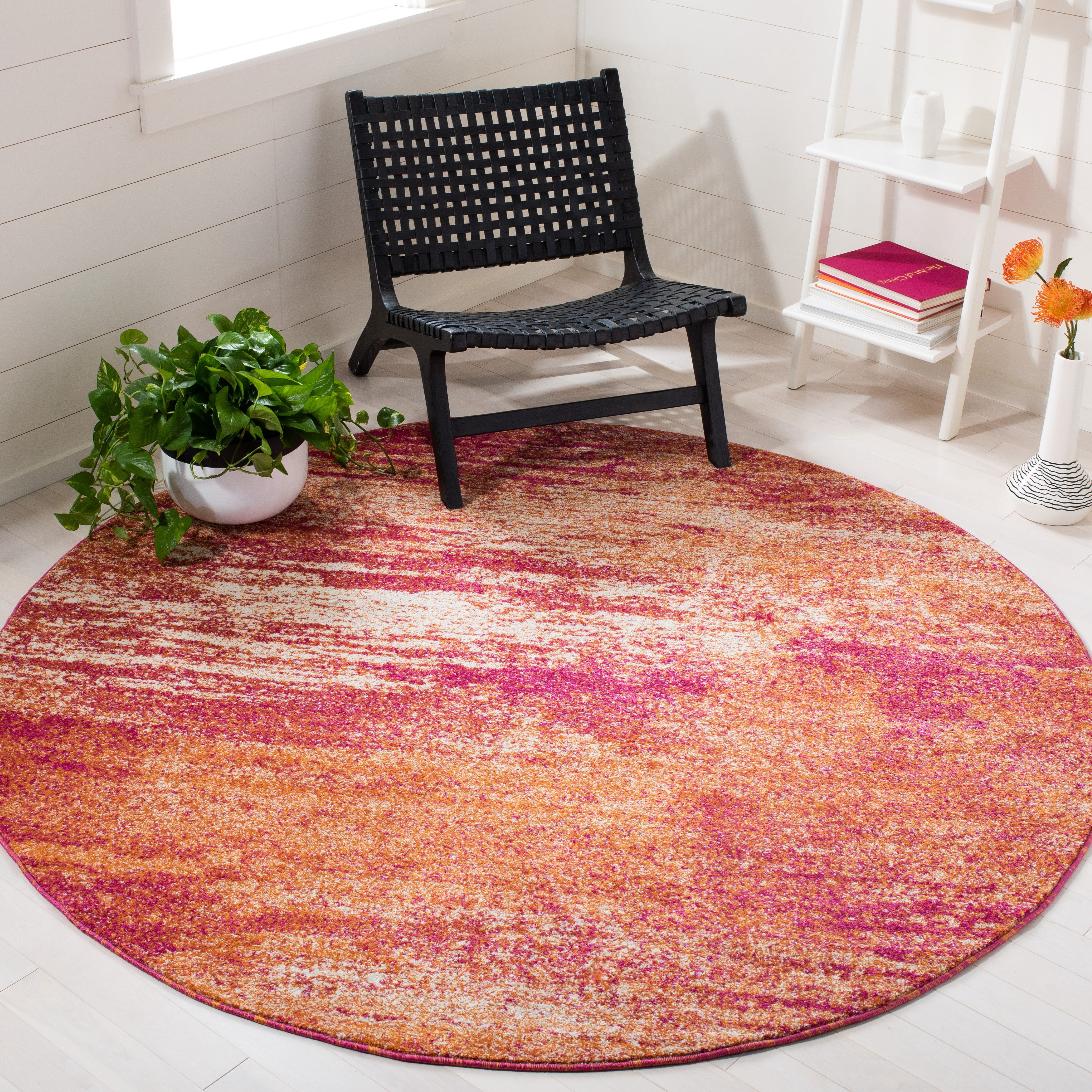 Safavieh Evoke Frosina Abstract Area Rug, Ivory/Orange, 3' x 3' Round