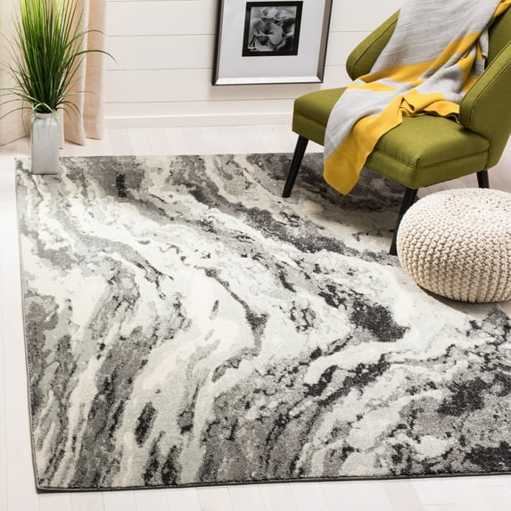 SAFAVIEH Evoke Lilibeth Abstract Area Rug, Ivory/Gray, 5'3" x 7'6"