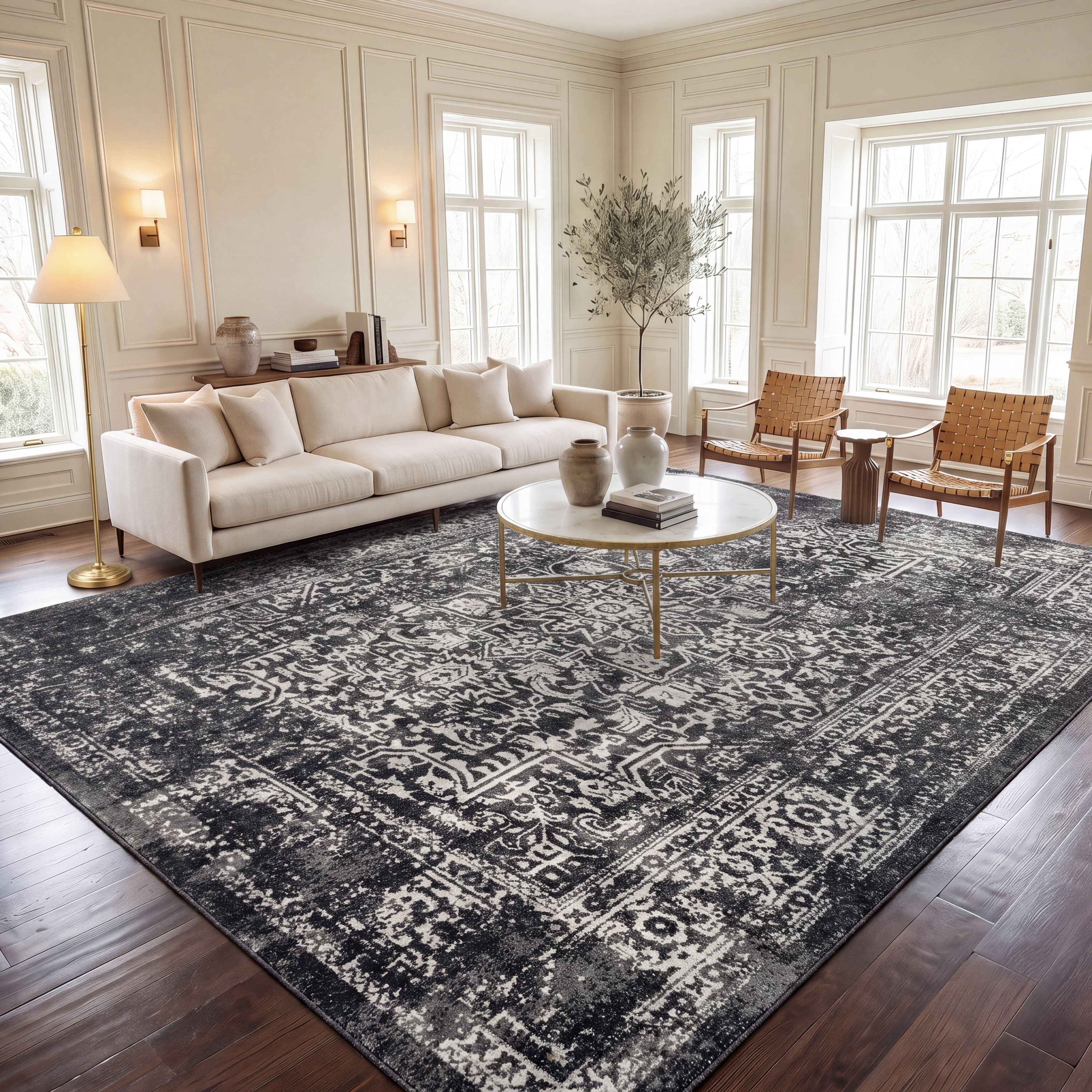 Safavieh Evoke Trena Floral Area Rug, Black/Gray, 6' x 8'