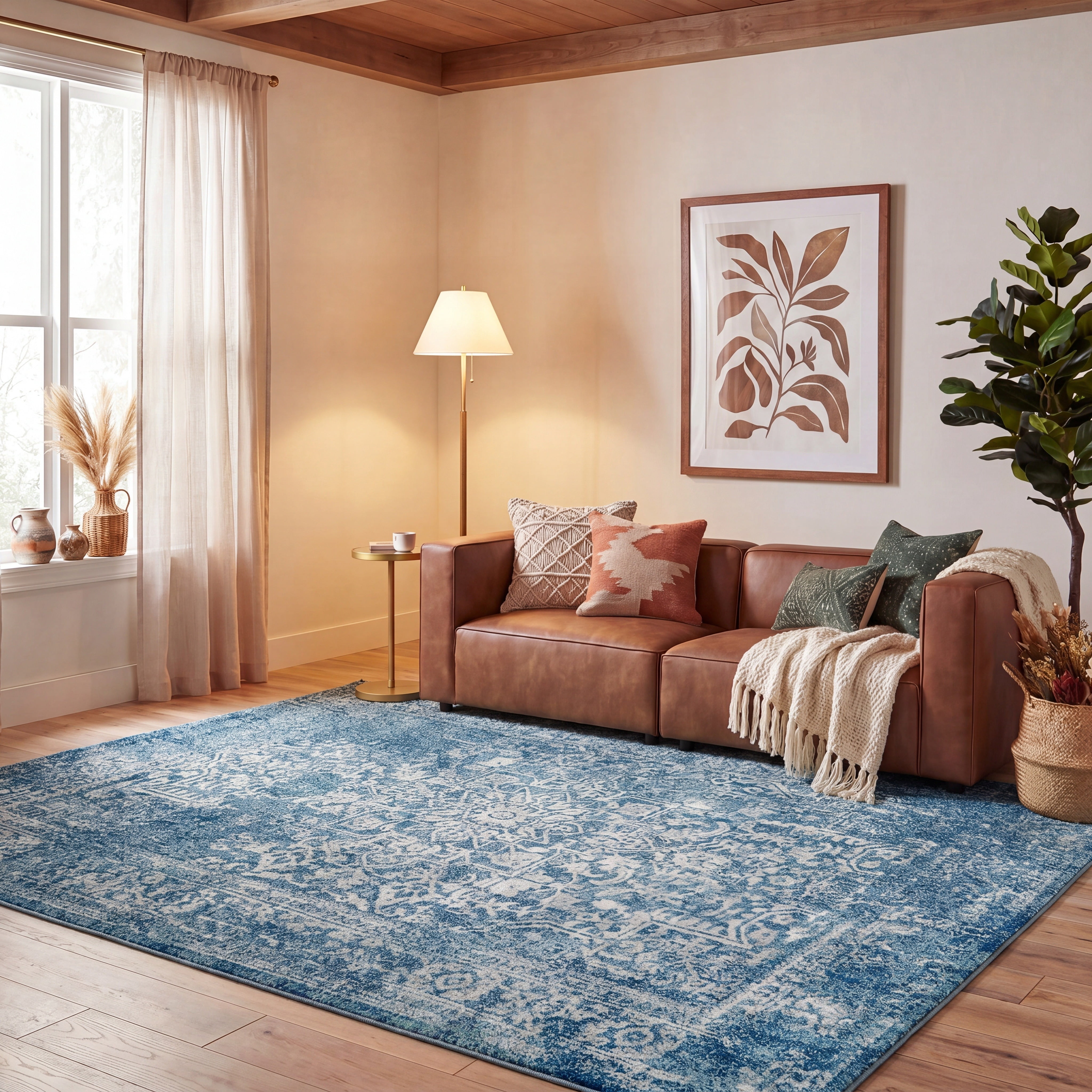 Safavieh Evoke Trena Floral Area Rug, Blue/Ivory, 6' x 8'
