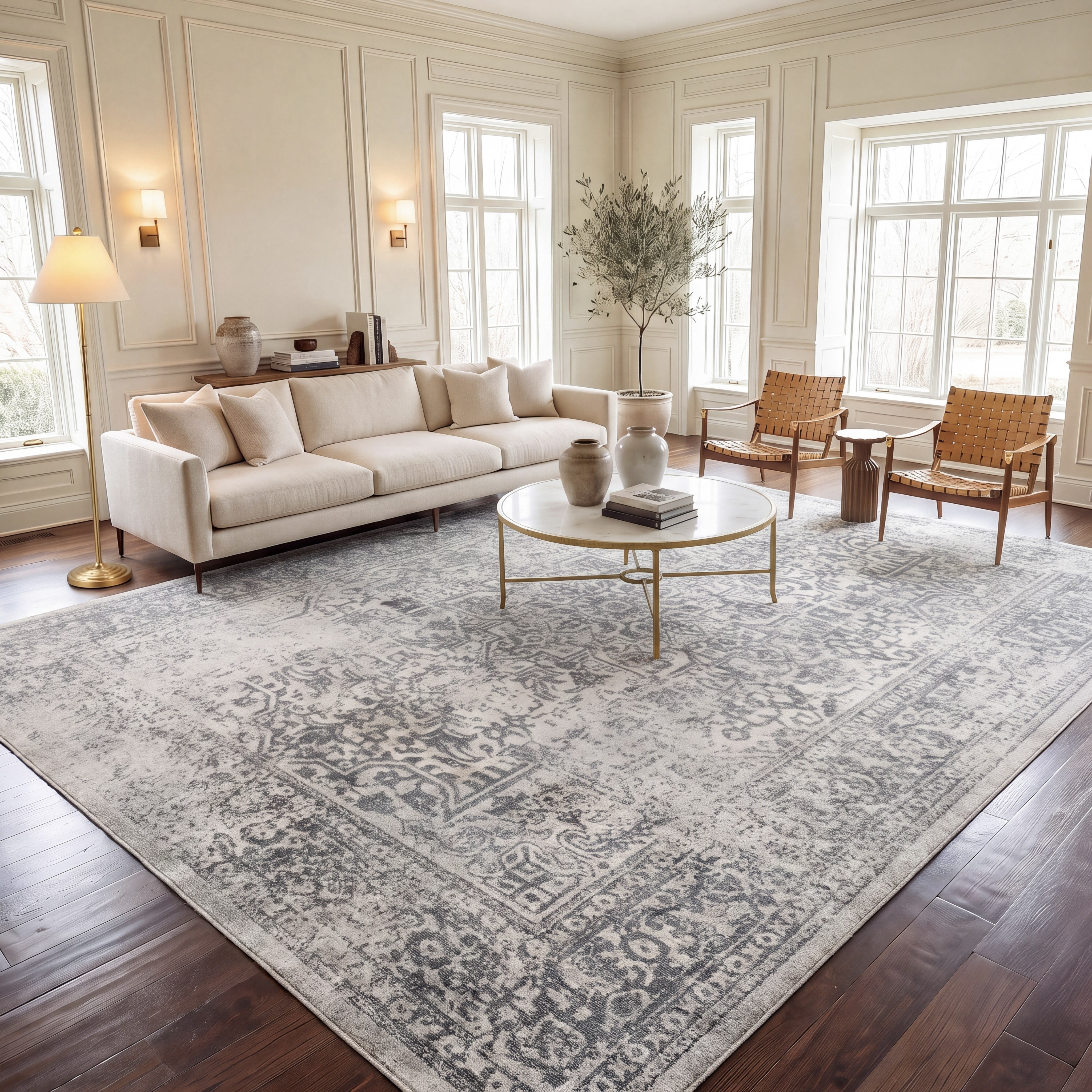 Safavieh Evoke Trena Floral Area Rug, Ivory/Gray, 11' x 15'