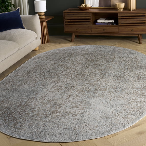 Safavieh Evoke Trena Floral Area Rug, Ivory/Taupe, 6' x 8' Oval