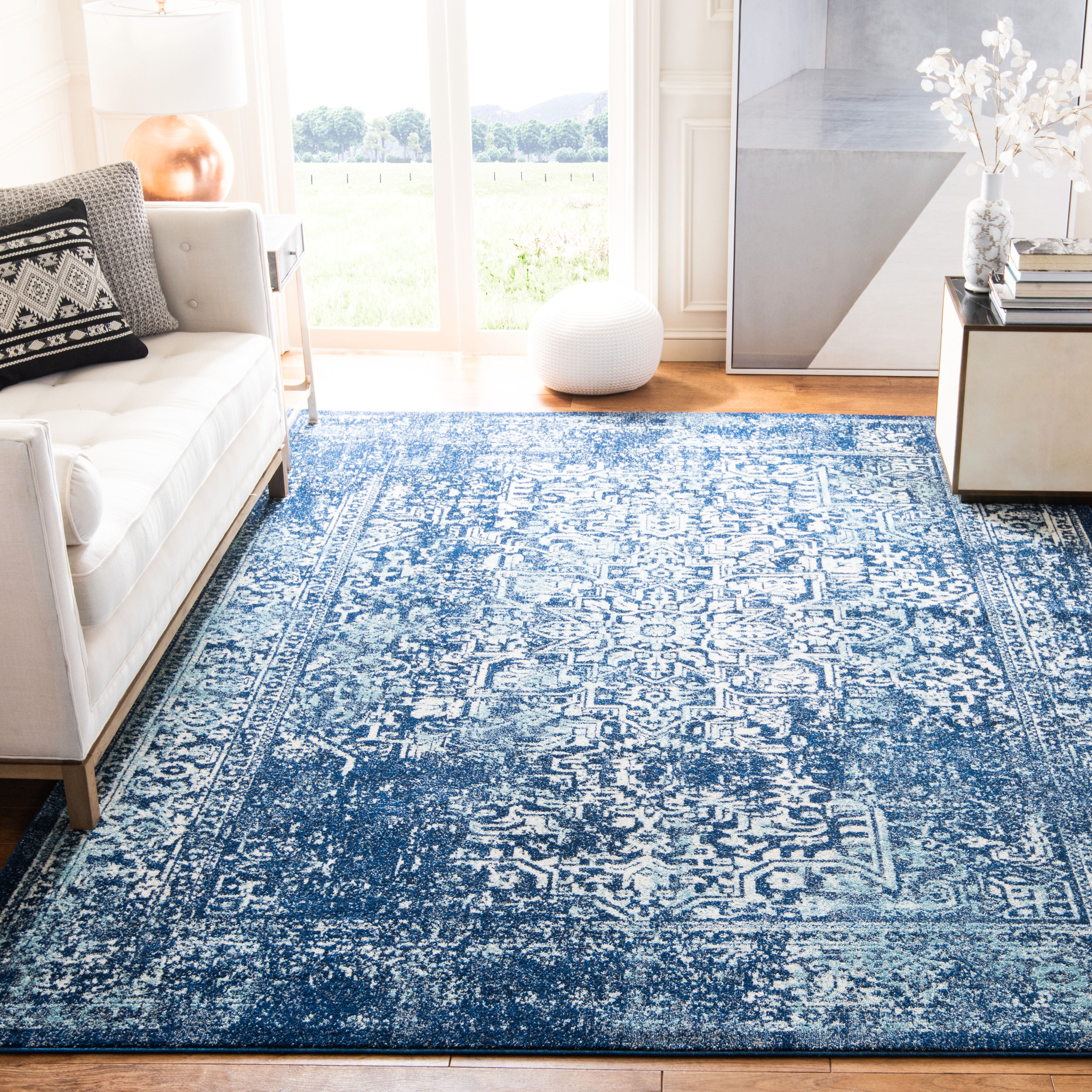 Safavieh Evoke Trena Floral Area Rug, Navy/Ivory, 8' x 8' Square