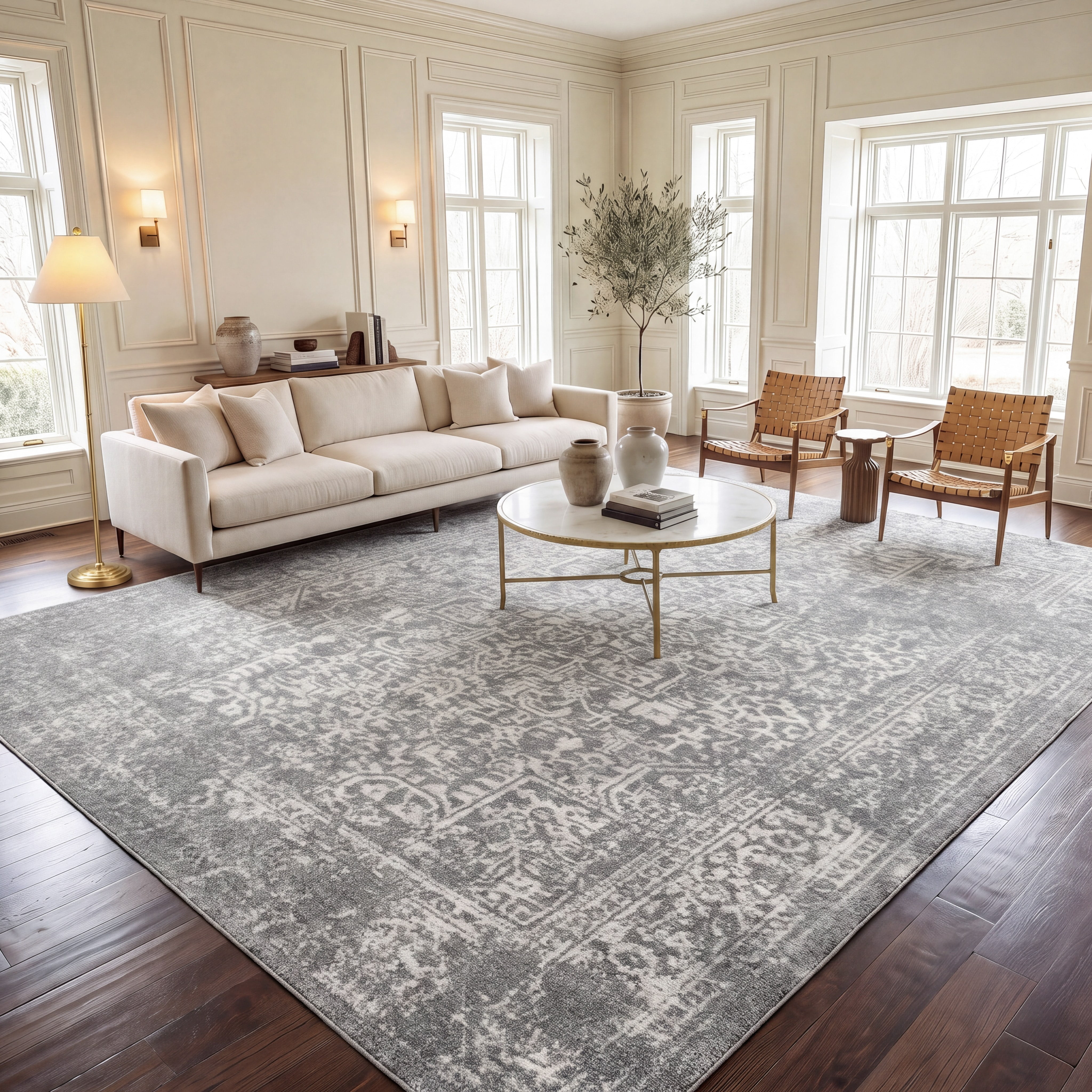 Safavieh Evoke Trena Floral Area Rug, Silver/Ivory, 6' x 8'