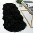 thumbnail image 1 of Safavieh Faux Sheep Skin Jadyn Animal Runner Rug, Black, 2'6" x 8', 1 of 8