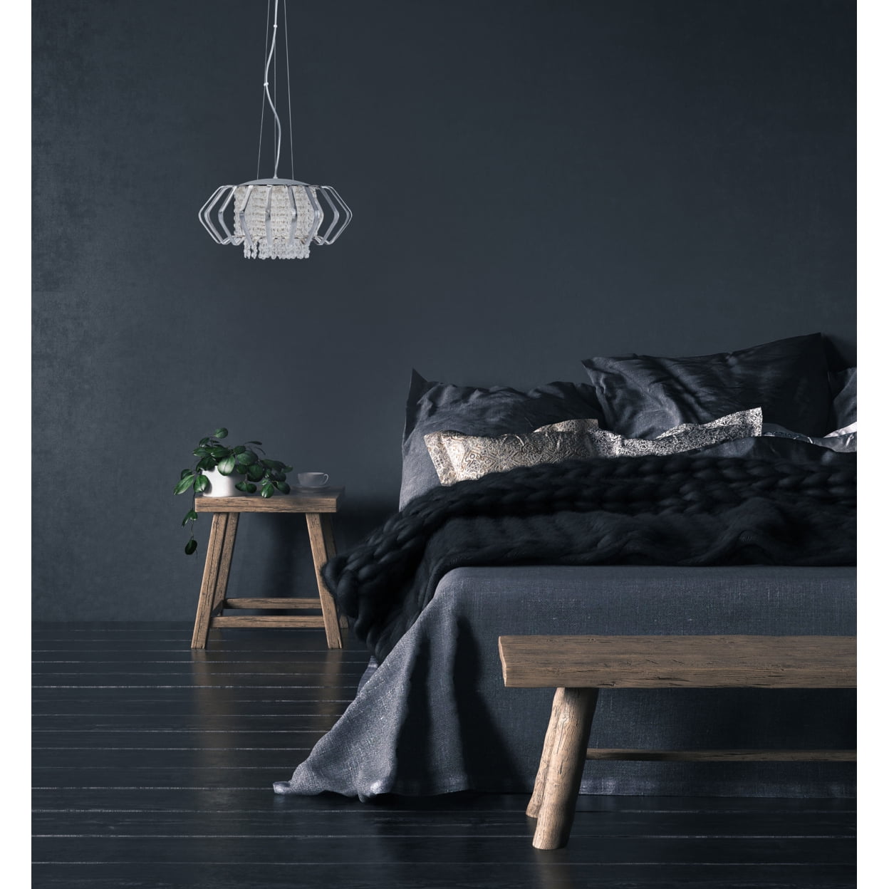 Fania Chrome and Glass Modern Pendant Light