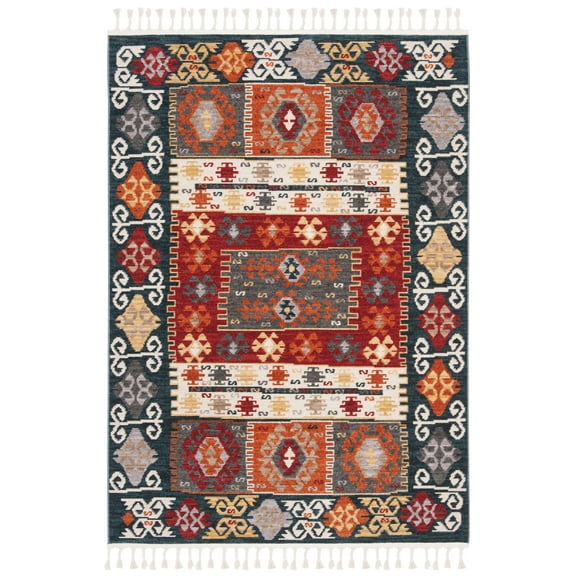 Safavieh Farmhouse Delinda Boho Tribal Polyester Rug 3' x 5' 3' x 5' Indoor Living Room,Bedroom,Dining Room Rectangle
