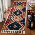 thumbnail image 1 of Safavieh Farmhouse Charlie Geometric Runner Rug, Yellow/Red, 2'1" x 8', 1 of 11