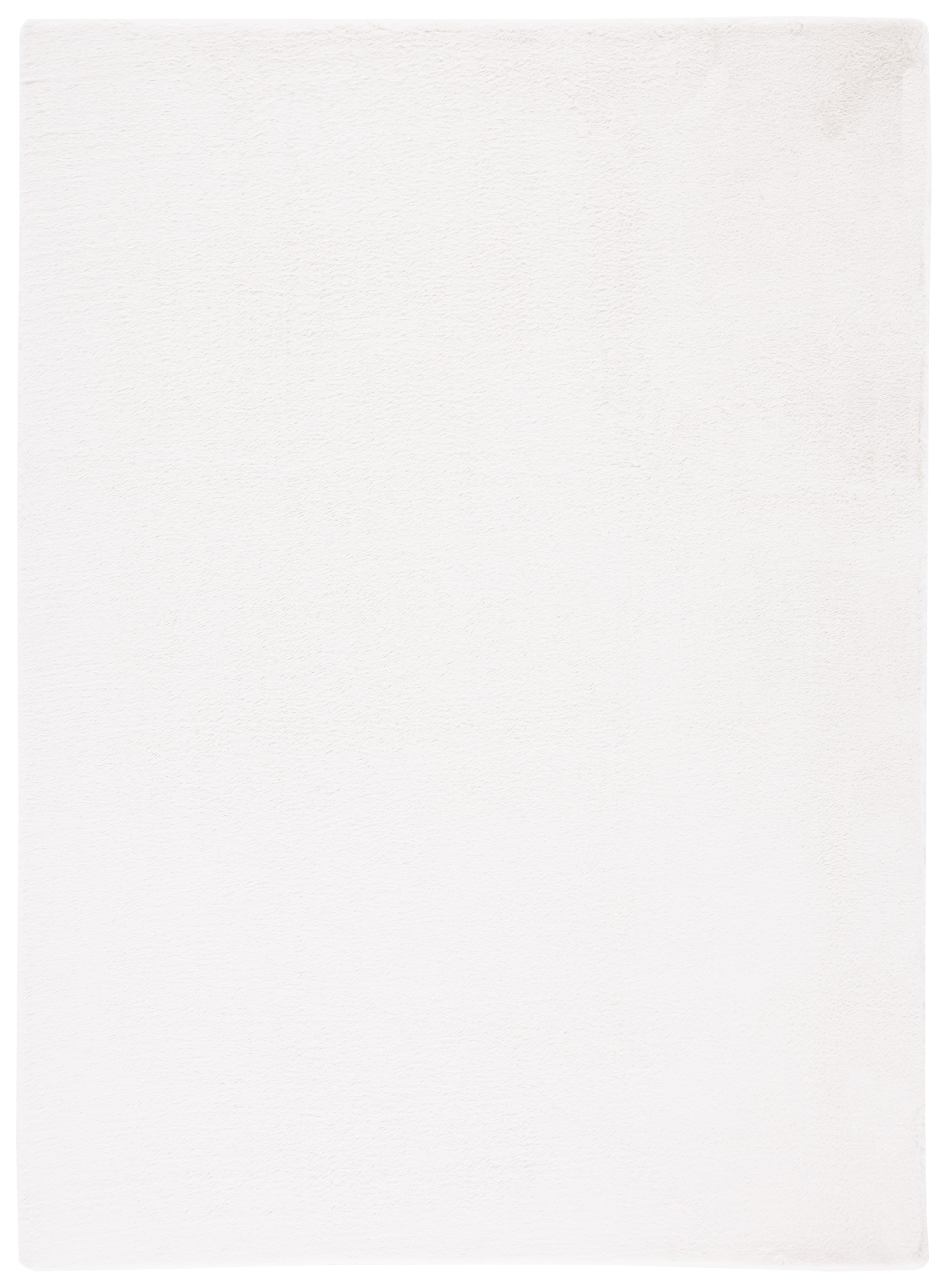 Ivory Faux Rabbit Fur 4' x 6' Washable Area Rug